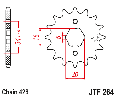 Звездочка ведущая JTF264.14 зубьев - фото 1 - id-p88881130