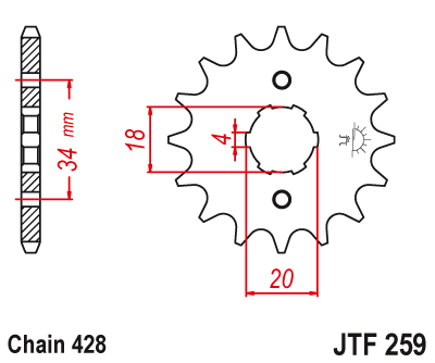 Звездочка ведущая JTF259.12 зубьев