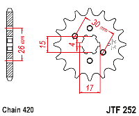 Звездочка ведущая JTF252.12 зубьев