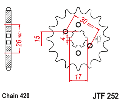 Звездочка ведущая JTF252.12 зубьев