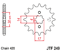 Звездочка ведущая JTF249.13 зубьев