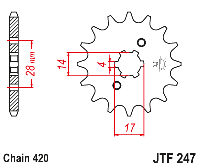 Звездочка ведущая JTF247.13 зубьев