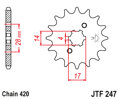Звездочка ведущая JTF247.13 зубьев