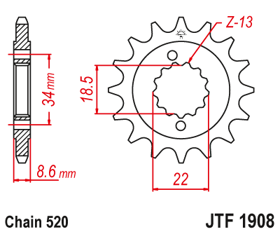 Звездочка ведущая JTF1908.15 зубьев - фото 1 - id-p88881102