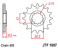 Звездочка ведущая JTF1907.13 зубьев