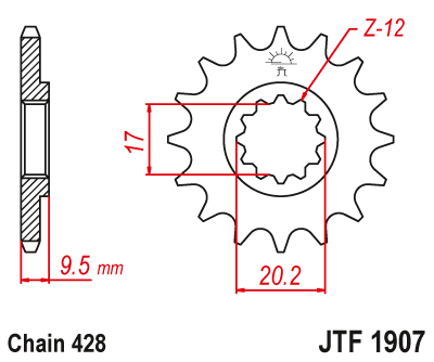 Звездочка ведущая JTF1907.13 зубьев