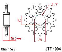 Звездочка ведущая JTF1904.15 зубьев