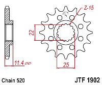 Звездочка ведущая JTF1902.12 зубьев