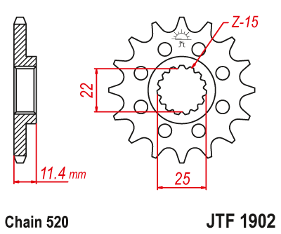 Звездочка ведущая JTF1902.12 зубьев