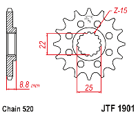 Звездочка ведущая JTF1901.11 зубьев