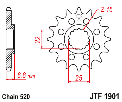 Звездочка ведущая JTF1901.11 зубьев
