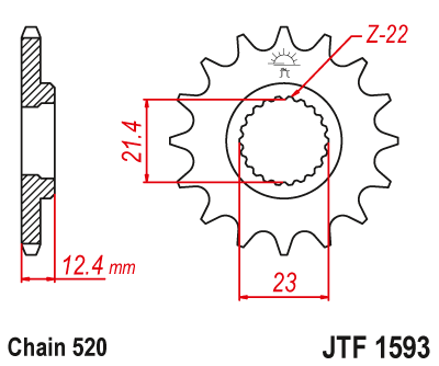 Звездочка ведущая JTF1593.14 зубьев