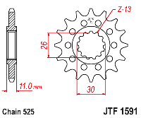 Звездочка ведущая JTF1591.15 зубьев