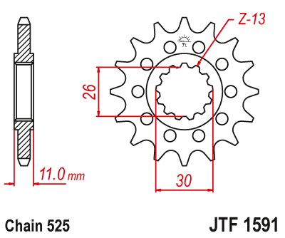 Звездочка ведущая JTF1591.15 зубьев - фото 1 - id-p88881065