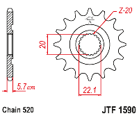 Звездочка ведущая JTF1590.12 зубьев