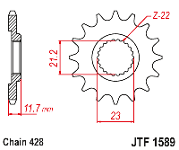 Звездочка ведущая JTF1589.19 зубьев