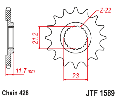 Звездочка ведущая JTF1589.19 зубьев