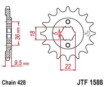 Звездочка ведущая JTF1588.19 зубьев - фото 1 - id-p88881060