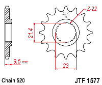 Звездочка ведущая JTF1577.15 зубьев