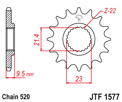 Звездочка ведущая JTF1577.15 зубьев
