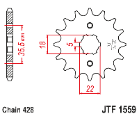 Звездочка ведущая JTF1559.14 зубьев