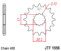 Звездочка ведущая JTF1556.12 зубьев