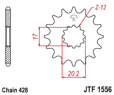 Звездочка ведущая JTF1556.12 зубьев