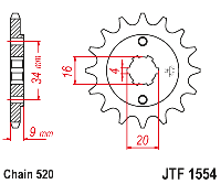 Звездочка ведущая JTF1554.12 зубьев