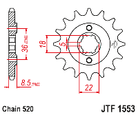 Звездочка ведущая JTF1553.14 зубьев