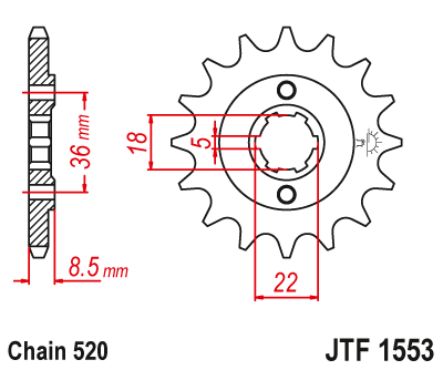 Звездочка ведущая JTF1553.14 зубьев - фото 1 - id-p88880972