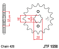 Звездочка ведущая JTF1550.13 зубьев