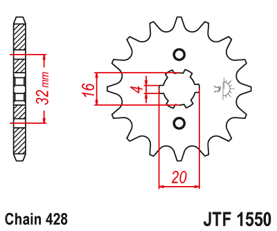 Звездочка ведущая JTF1550.13 зубьев