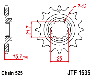 Звездочка ведущая JTF1535.15RB зубьев с демпфером