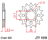 Звездочка ведущая JTF1516.14 зубьев