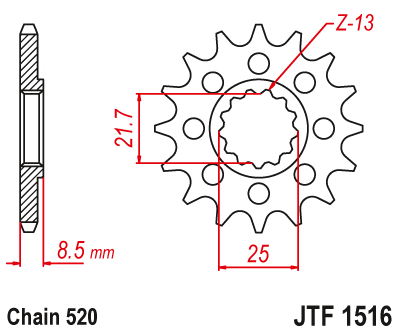 Звездочка ведущая JTF1516.14 зубьев