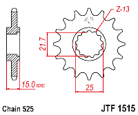 Звездочка ведущая JTF1515.14 зубьев