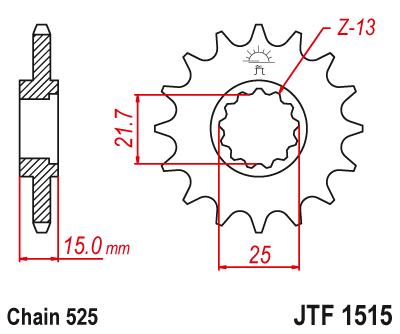 Звездочка ведущая JTF1515.14 зубьев - фото 1 - id-p88880942