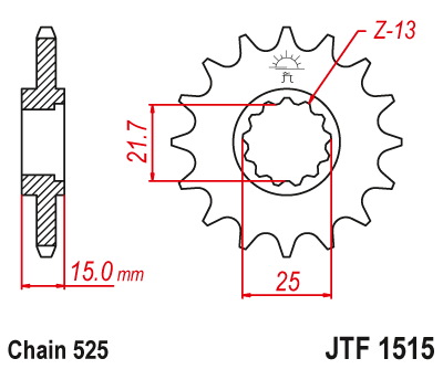 Звездочка ведущая JTF1515.14 зубьев
