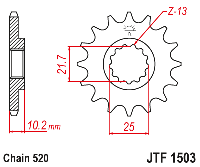 Звездочка ведущая JTF1503.12 зубьев