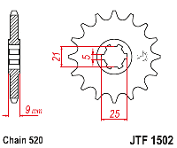 Звездочка ведущая JTF1502.13 зубьев
