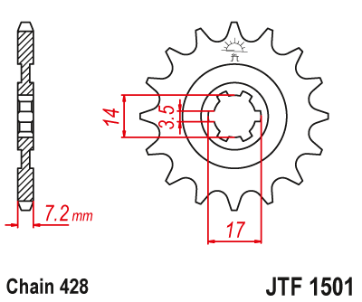 Звездочка ведущая JTF1501.12 зубьев