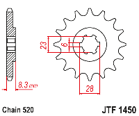 Звездочка ведущая JTF1450.13 зубьев