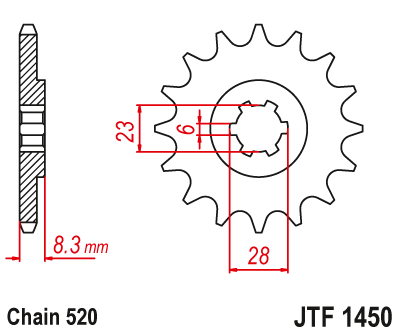 Звездочка ведущая JTF1450.13 зубьев