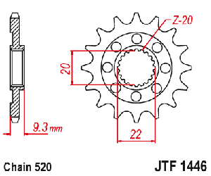 Звездочка ведущая JTF1446.13SC зубьев