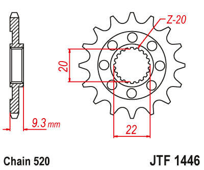 Звездочка ведущая JTF1446.13SC зубьев - фото 1 - id-p88880928