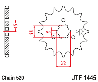 Звездочка ведущая JTF1445.11 зубьев