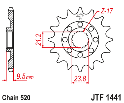 Звездочка ведущая JTF1441.13SC зубьев - фото 1 - id-p88880917