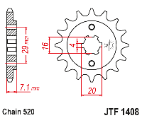 Звездочка ведущая JTF1408.15 зубьев