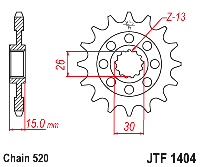 Звездочка ведущая JTF1404.15 зубьев