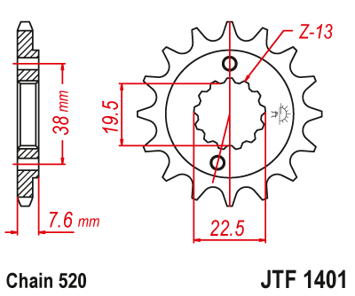 Звездочка ведущая JTF1401.13 зубьев - фото 1 - id-p88880900